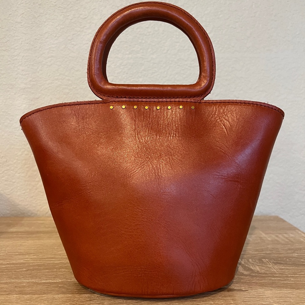 Madewell Brown Mini Leather Bags with Polished Finish